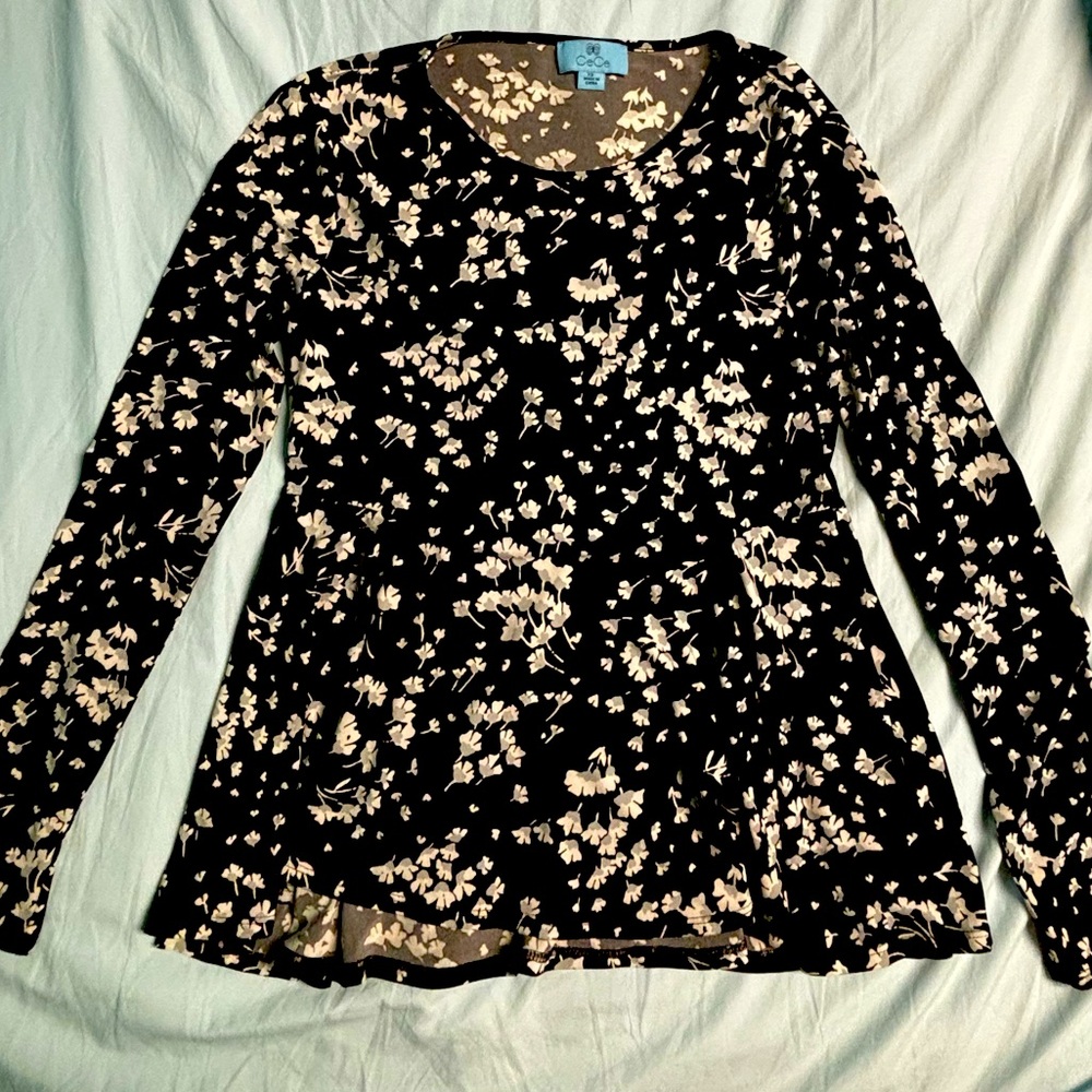 Cute CeCe Black Long Sleeve Top